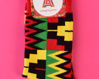 Zion Red Socks | African Accessories | Funky Socks | Mans Sock | Kente Accessories | African Gift Ideas |