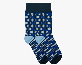 Batik Blue Socks | African Socks | Premium Socks | Bright Patterned Socks | Cotton Socks | Gifts For Him