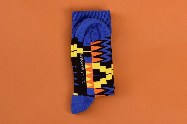 ZION Blue Socks Kente Accessories African Inspired Black - Etsy