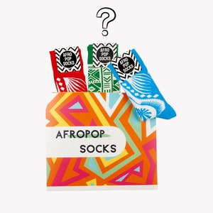 Mystery Box of 3 Afropop Socks | African Gift | Colourful Socks | Socks | Kwanzaa