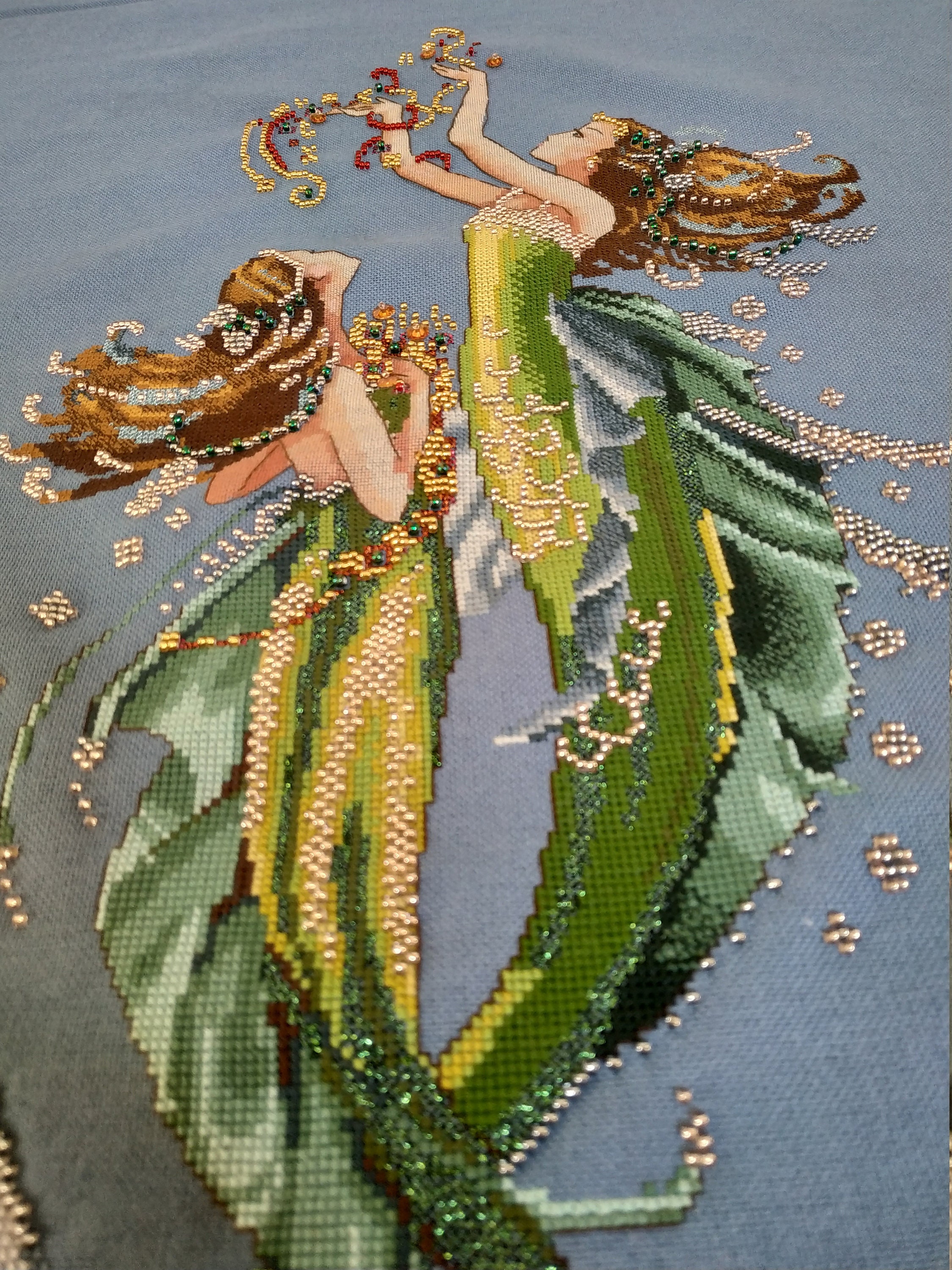 Mermaids Finished Completed Cross Stitch | Etsy