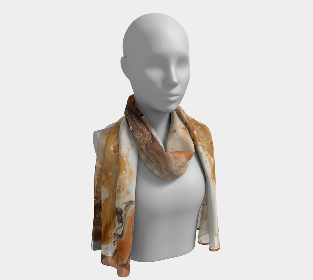 Bronze Caramel Swirl Mystique Scarf Silk Scarves Etsy