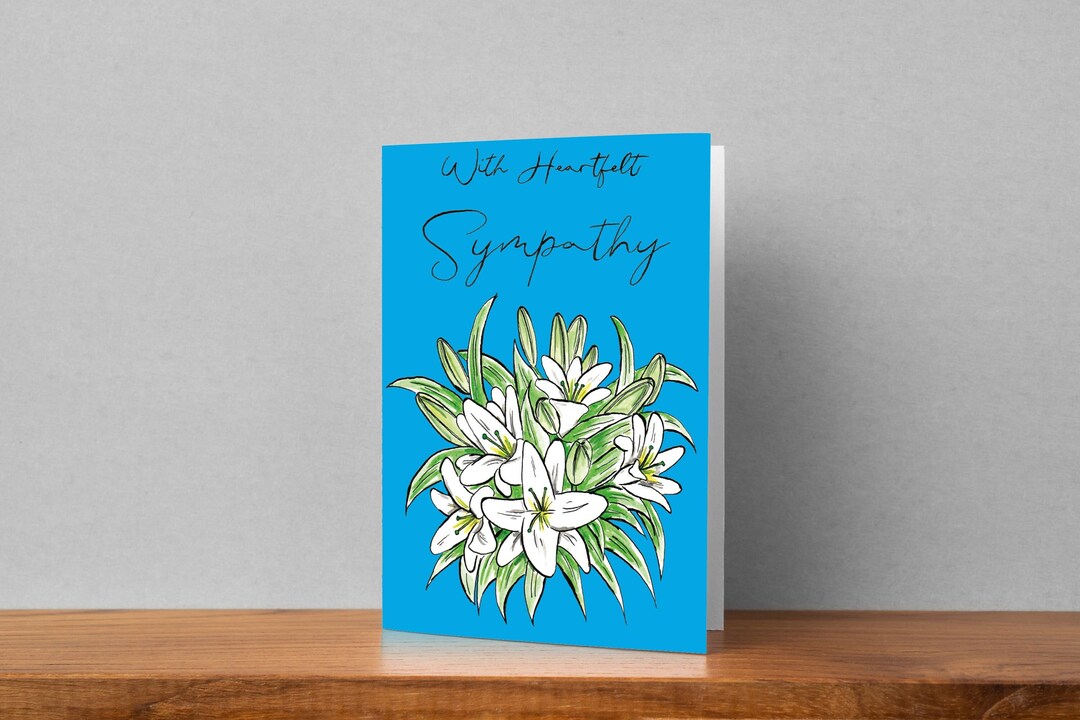 With Sympathy Card Thinking of You Lily Flowers Birthday Card Lilly