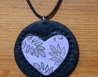 Trapped Heart | Polymer Clay Pendant | Statement Pendant | Modern Jewelry