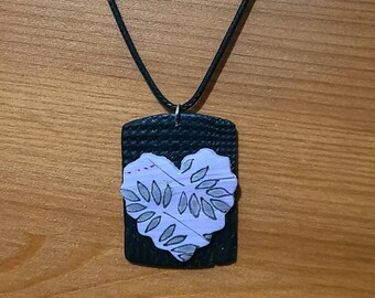 Floating Heart | Polymer Clay Pendant | Statement Pendant | Modern Jewelry