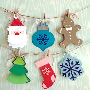 Weihnachten Geschenkanhänger SVG Sofort Download DIY 3D Flap Layered File Bundle