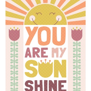 You Are My Sunshine, Poster, Printable, Nursery Art, Playroom, Baby, Kid&#39;s Room, Framable Art, PNG, JPG, PDF