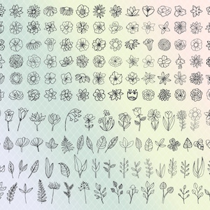 Blume SVG Floral Sofort Download Botanische Blatt Zweig Mega Bundle diy design Ihre eigene Schnittdatei PNG JPG dxf