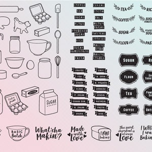 Baking SVG Instant Download Icon Phrase Label Conversion Chart PNG JPG dxf Bundle