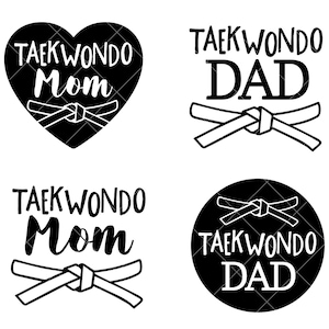 TAEKWONDO SVG Instant Download mama en papa PNG Jpg Dxf Clip Art Cut-bestand bundel