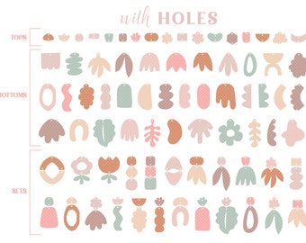 SVG Earring Instant Download The Big Bundle Jewelry Templates Geo Organic Abstract Mega diy design your own Cut File PNG JPG dxf