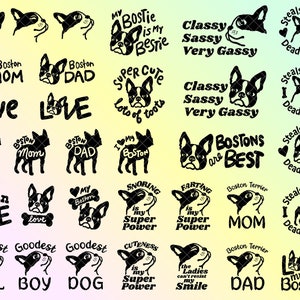 Boston Terrier, SVG, Instant Download, Dog Mama, Dog Mom, Dog Dad, Cute, JPG, PNG, dxf, Cut File, Bundle