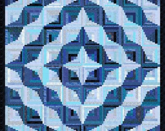 Queen Sized Curved Log Cabin (96" x 96")