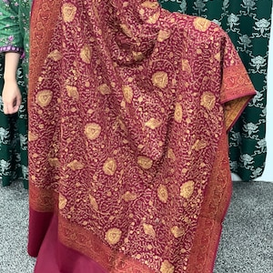 Kashmiri Pashmina Shawl | Kashmiri Shawl | Kashmiri Embroidered Shawl | Winter Shawl | Pure Wool Shawl | Bridal Shawl | Wool shawl | Scarf |