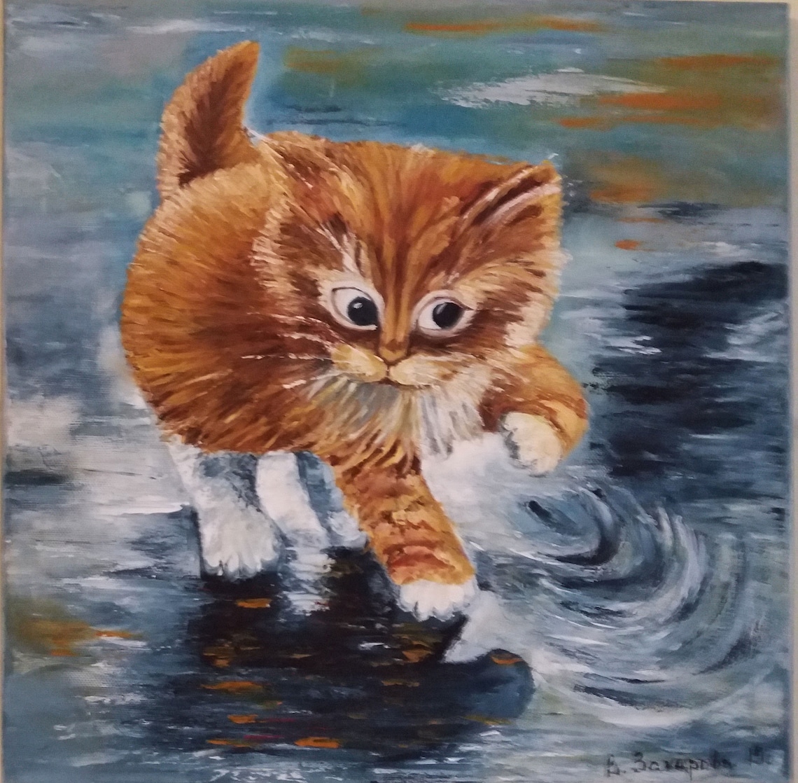 Kitten painting. Oil painting. Canvas art. Original Art. Home Etsy