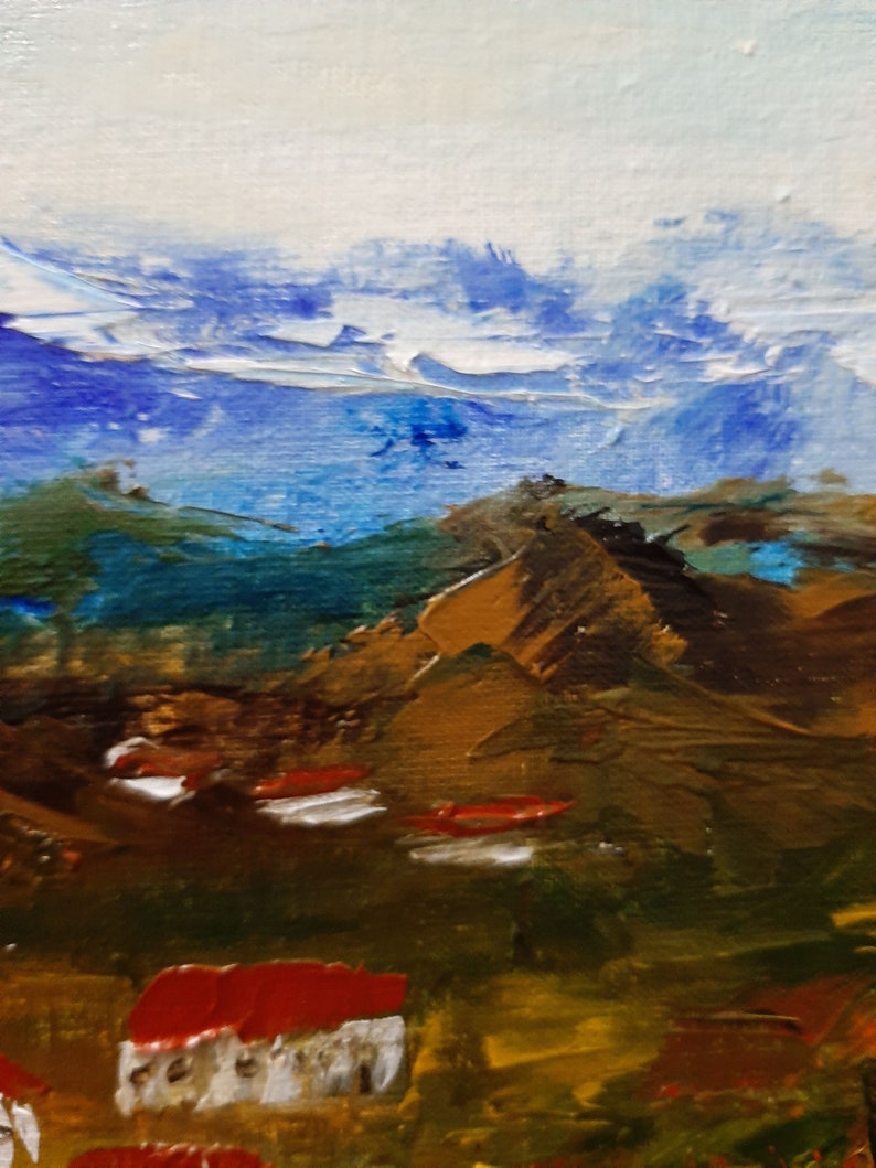 Modern Home Decor Impasto Landscape Colorful Textured Art Small Canvas Artwork Bright Abstract Art Original Oil Painting On Canvas Art Collectibles Painting Delage Com Br