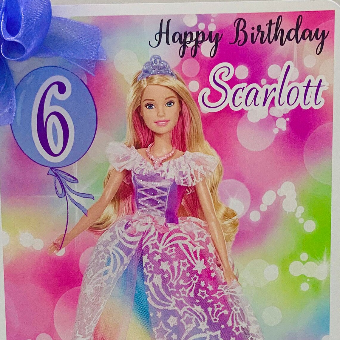 Barbie Personalised Birthday Card /princess Barbie | Etsy