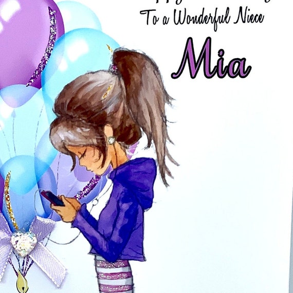  Tarjeta de cumpleaños personalizada para nieta sobrina