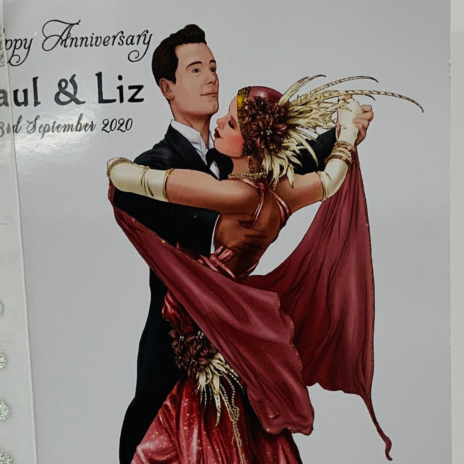 Art Deco Personalised Art Deco anniversary card for couples Etsy