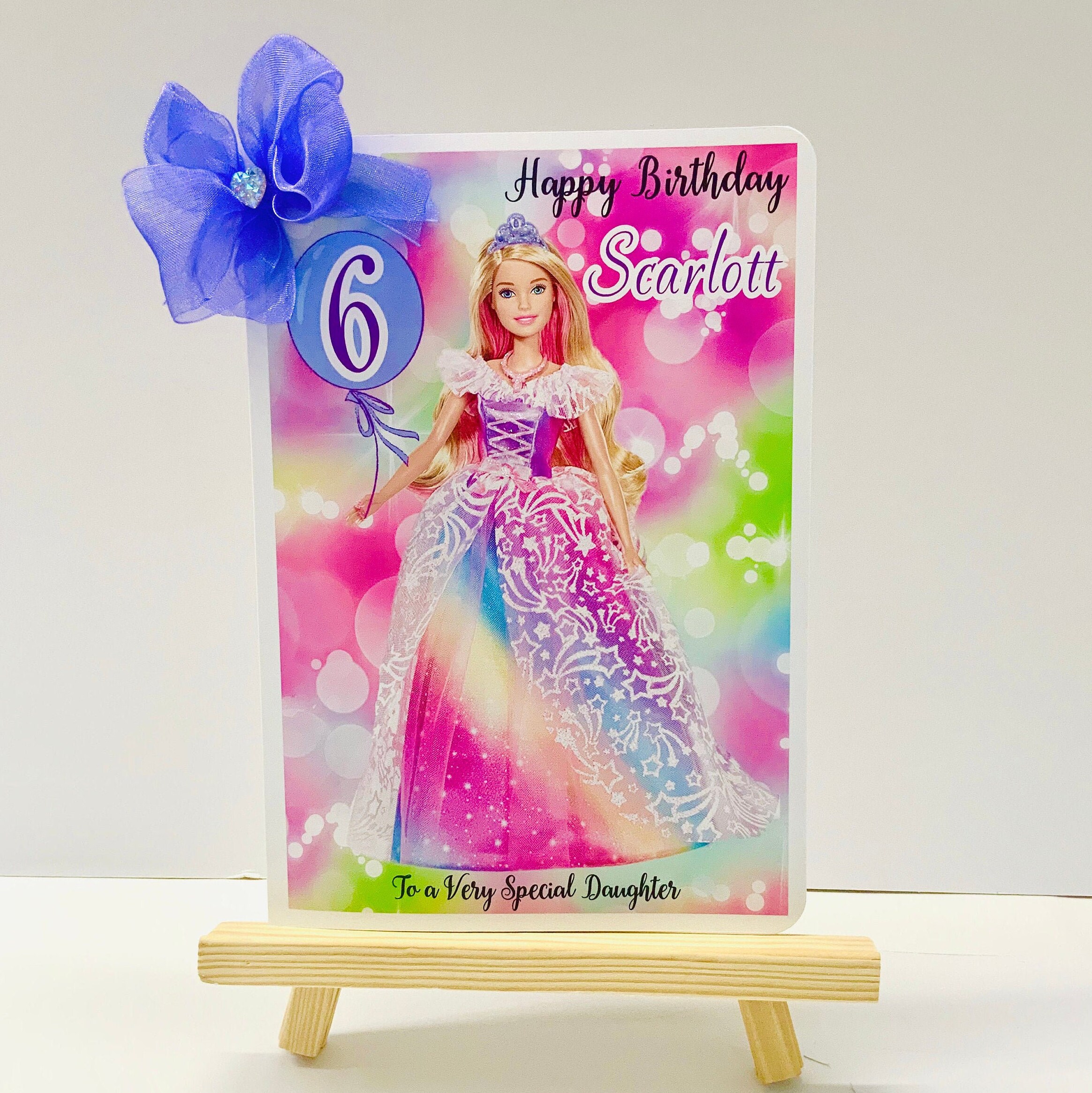 Barbie Personalised Birthday Card /princess Barbie | Etsy
