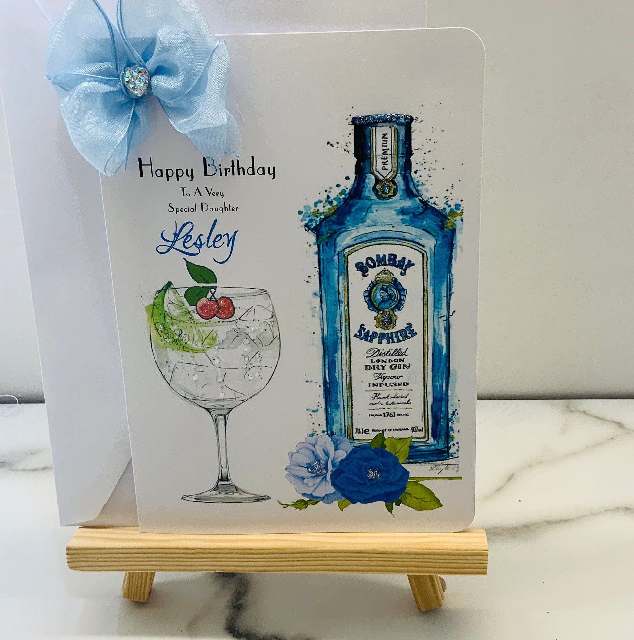 Gin card personalised birthday Stunning gin birthday Etsy