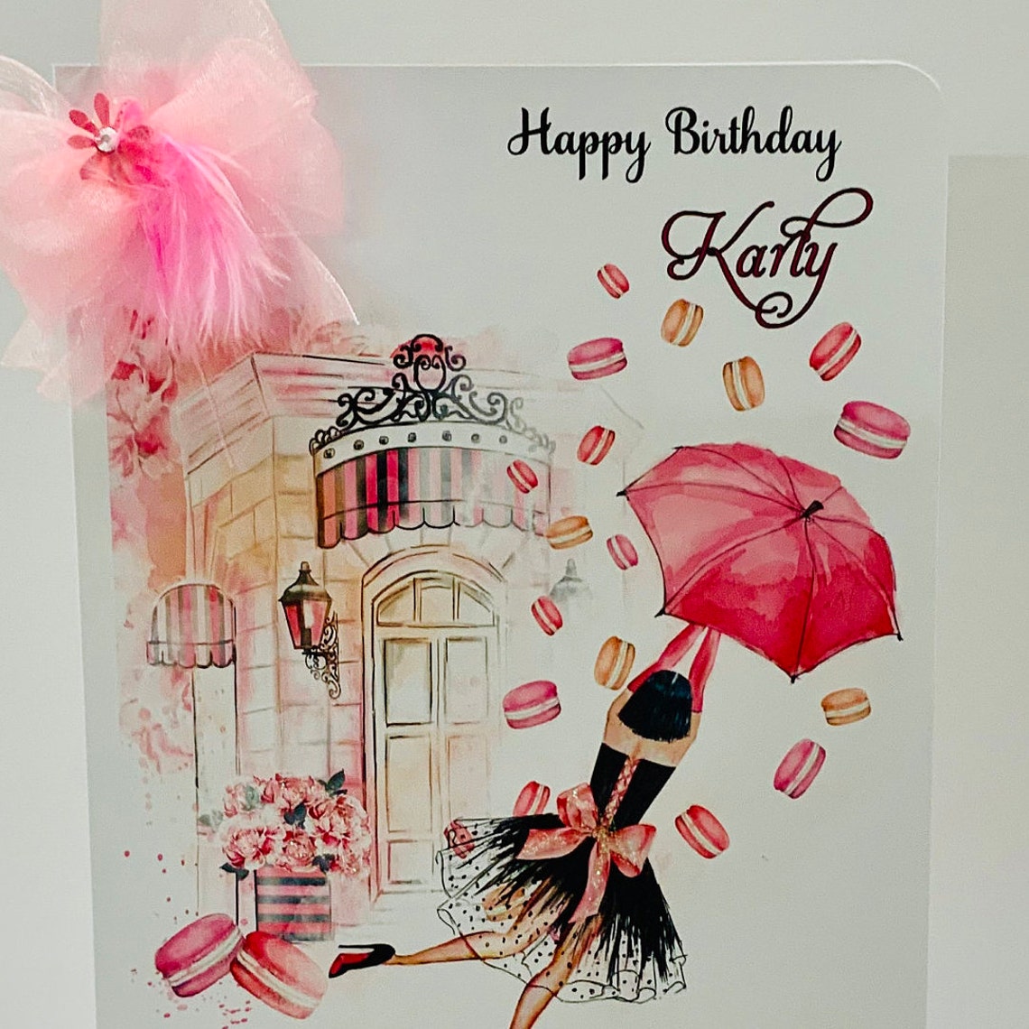 Girls Fashion Paris Lady Personalised Birthday Card /girl Card Etsy UK