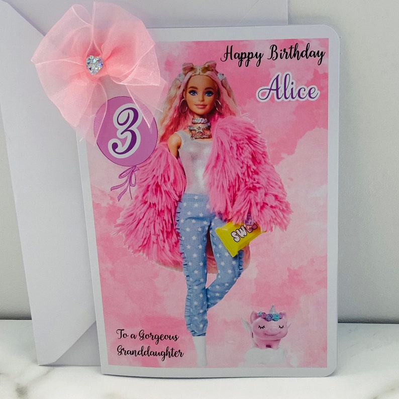 Barbie Personalised Birthday Card /princess Barbie - Etsy UK