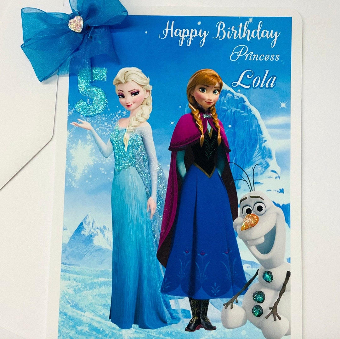 Princess Frozen Cards for Kids Elsa Birthday Cards/c5or A4 - Etsy