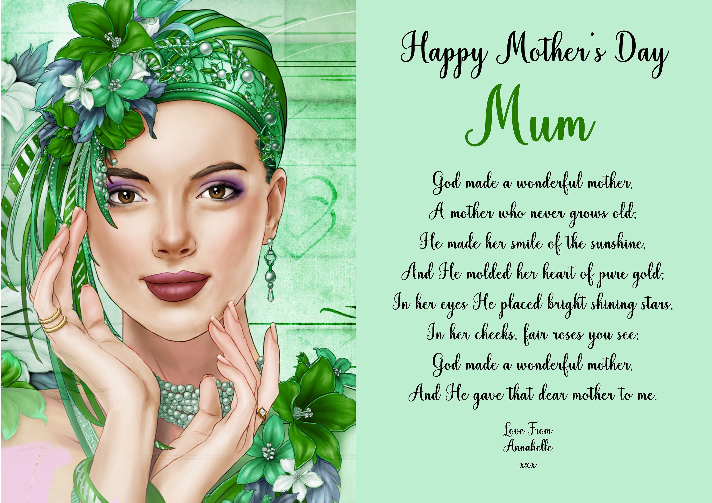 Mums Day/deco Lady Mothers Day Wall Art Print/ Ideal for Etsy UK