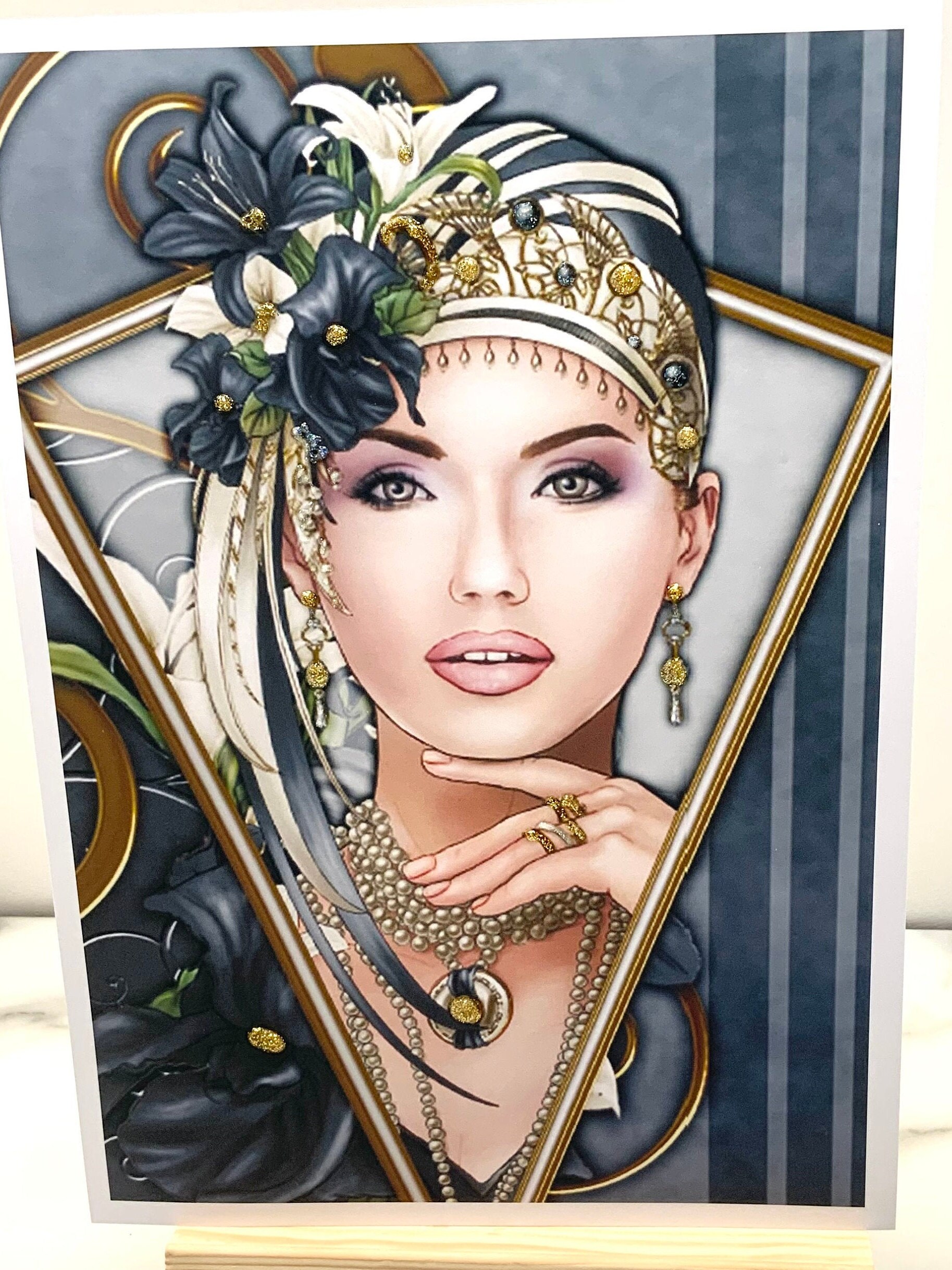 A4 Art Deco Lady Print Ideal Framed 8.3 X 11.7 Inches or A3 Etsy UK