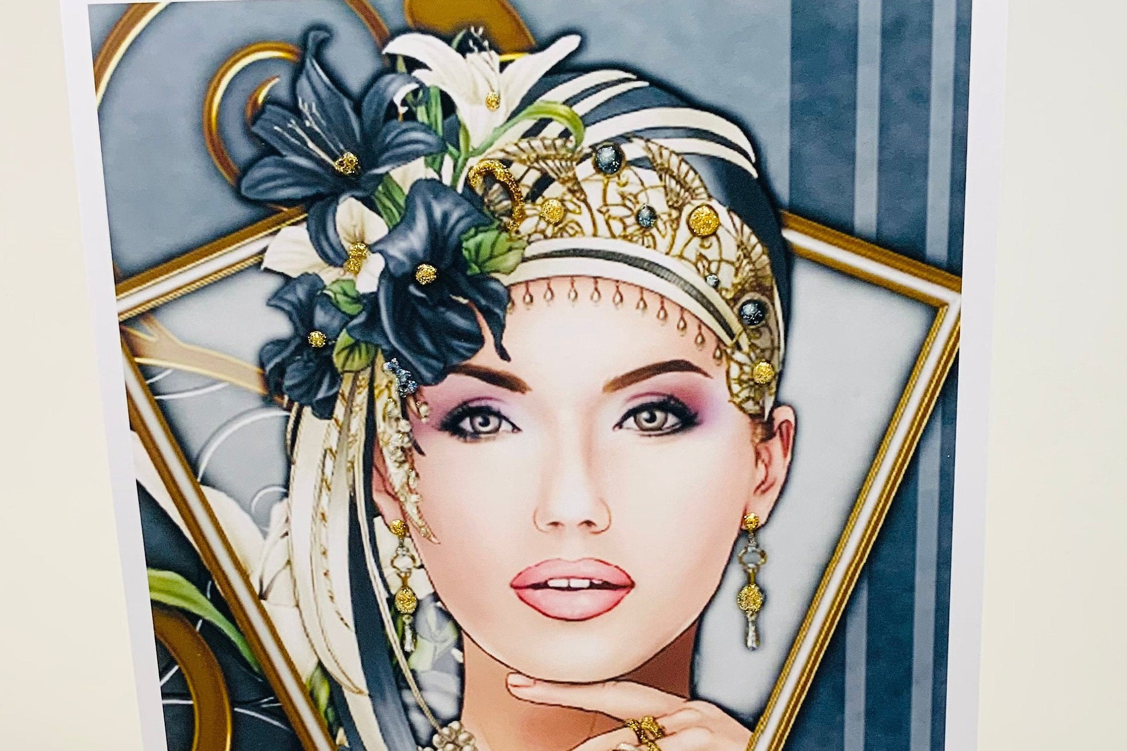 A4 Art Deco Lady Print Ideal Framed 8.3 X 11.7 Inches or A3 Etsy UK