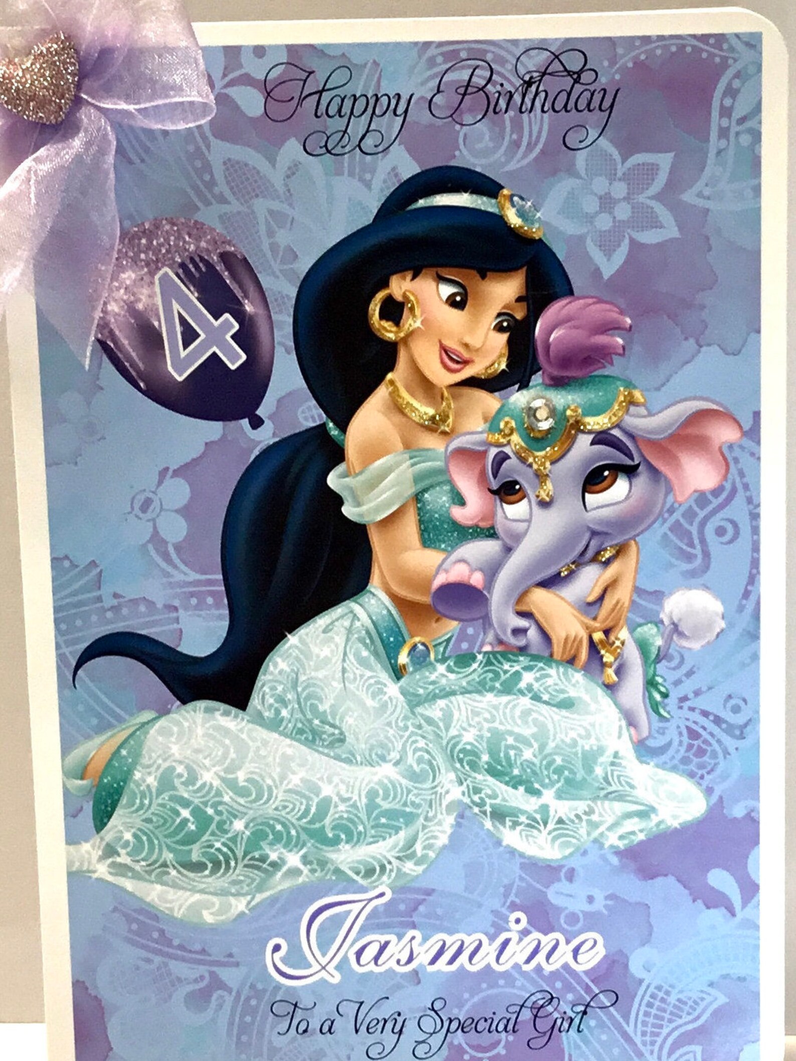 Jasmine Aladdin Personalised Birthday Card /disney Princess - Etsy