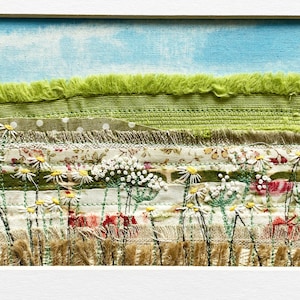 Textile Landscape Complete Embroidery and appliqué kit Summer Embroidery Kit | Slow Stitching Kit | Complete Slow Stitching Kit | Plant Art