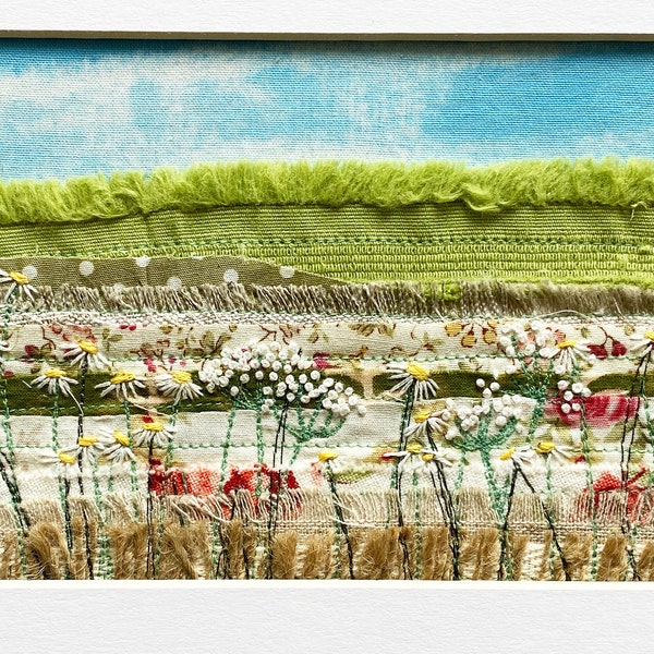 Textile Landscape Complete Embroidery and appliqué kit Summer Embroidery Kit | Slow Stitching Kit | Complete Slow Stitching Kit | Plant Art