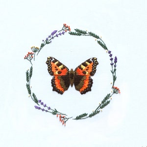 Tortoiseshell Butterfly Embroidery Pattern fabric pack, fabric and instructions ONLY