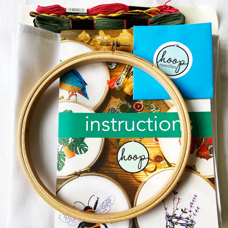 Six Christmas Napkins Embroidery Kit DIY Embroidered Etsy