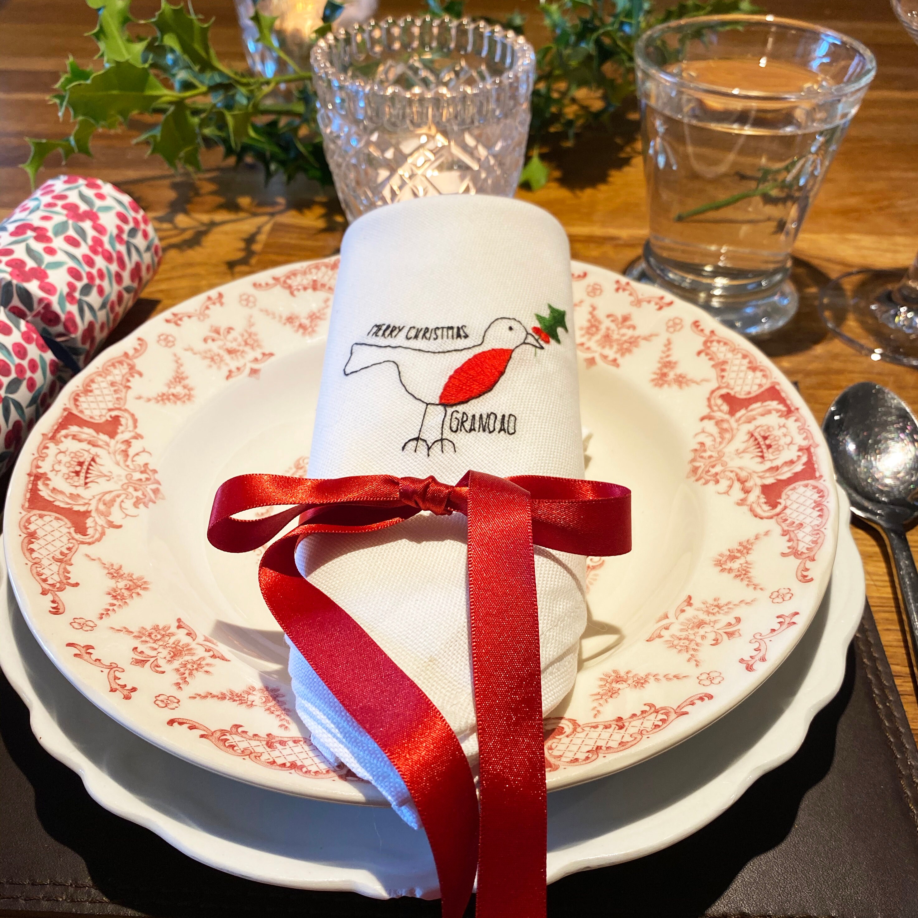 Six Christmas Napkins Embroidery Kit DIY Embroidered Etsy