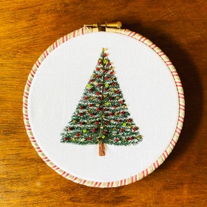 Beaded Christmas Tree Embroidery Kit: DIY Winter Holiday Craft