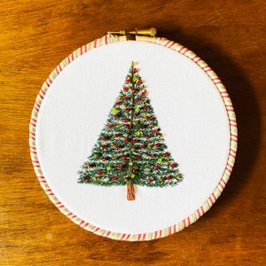 Beaded Christmas Tree Complete Embroidery Kit | Christmas Tree Embroidery Kit | Winter Christmas Embroidery Kit | Christmas Wreath | Winter