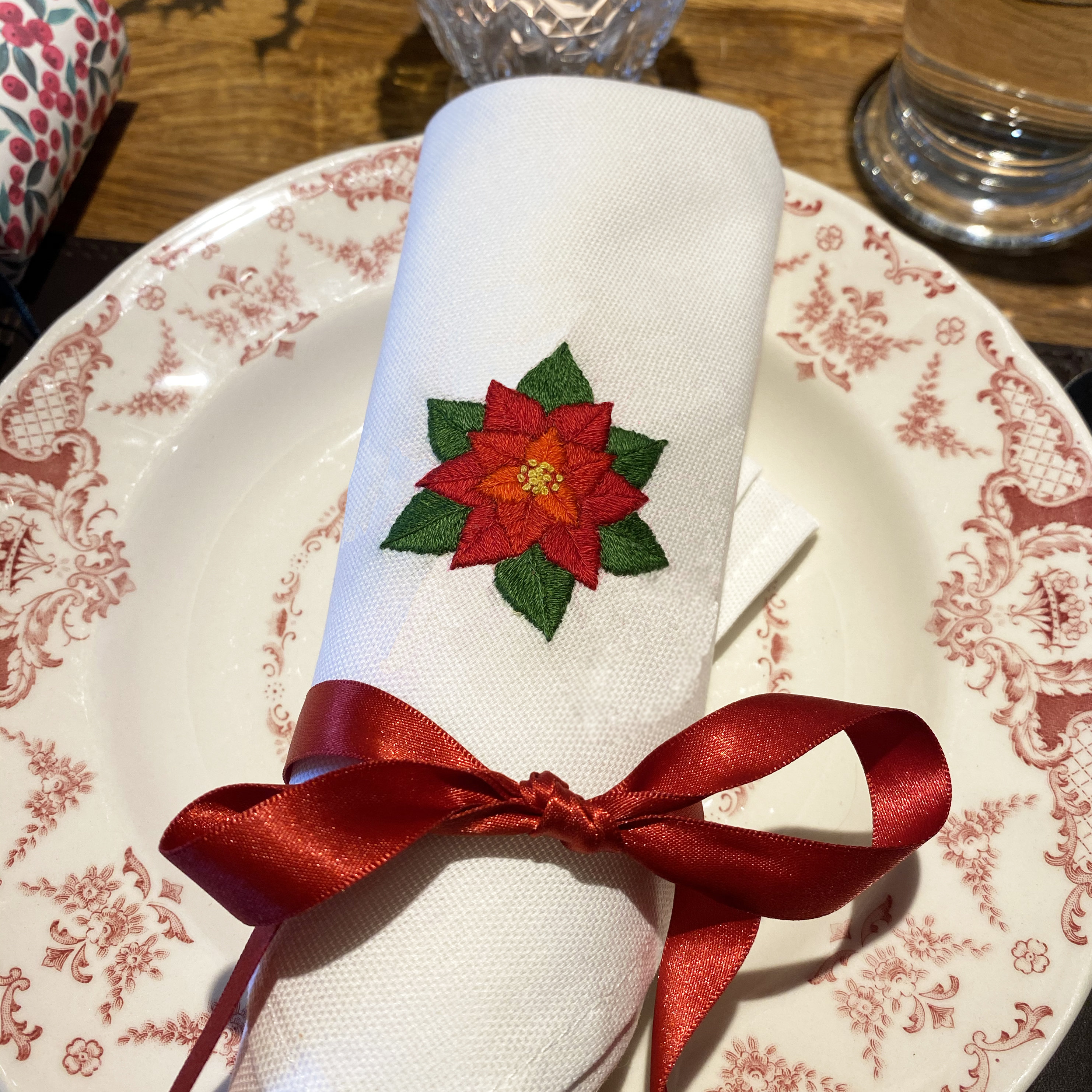 Six Christmas Napkins Embroidery Kit DIY Embroidered Etsy