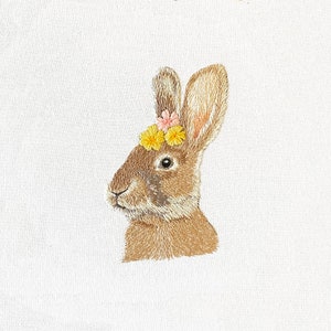 Easter Bunny Complete Embroidery Kit |  Rabbit and Flowers Embroidery Kit | Foral Bunny Embroidery Kit |  Easter Embroidery Kit