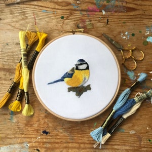 Bluetit Embroidery Pattern fabric pack, fabric and instructions ONLY