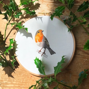 Robin Embroidery Pattern Download | Bird Embroidery Pattern | Robin Embroidery Pattern | Christmas Instant Download Pattern |  Christmas