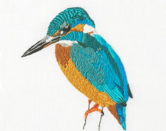 Kingfisher Bird Embroidery Pattern: Needle Craft Tutorial (Downloadable Pattern)