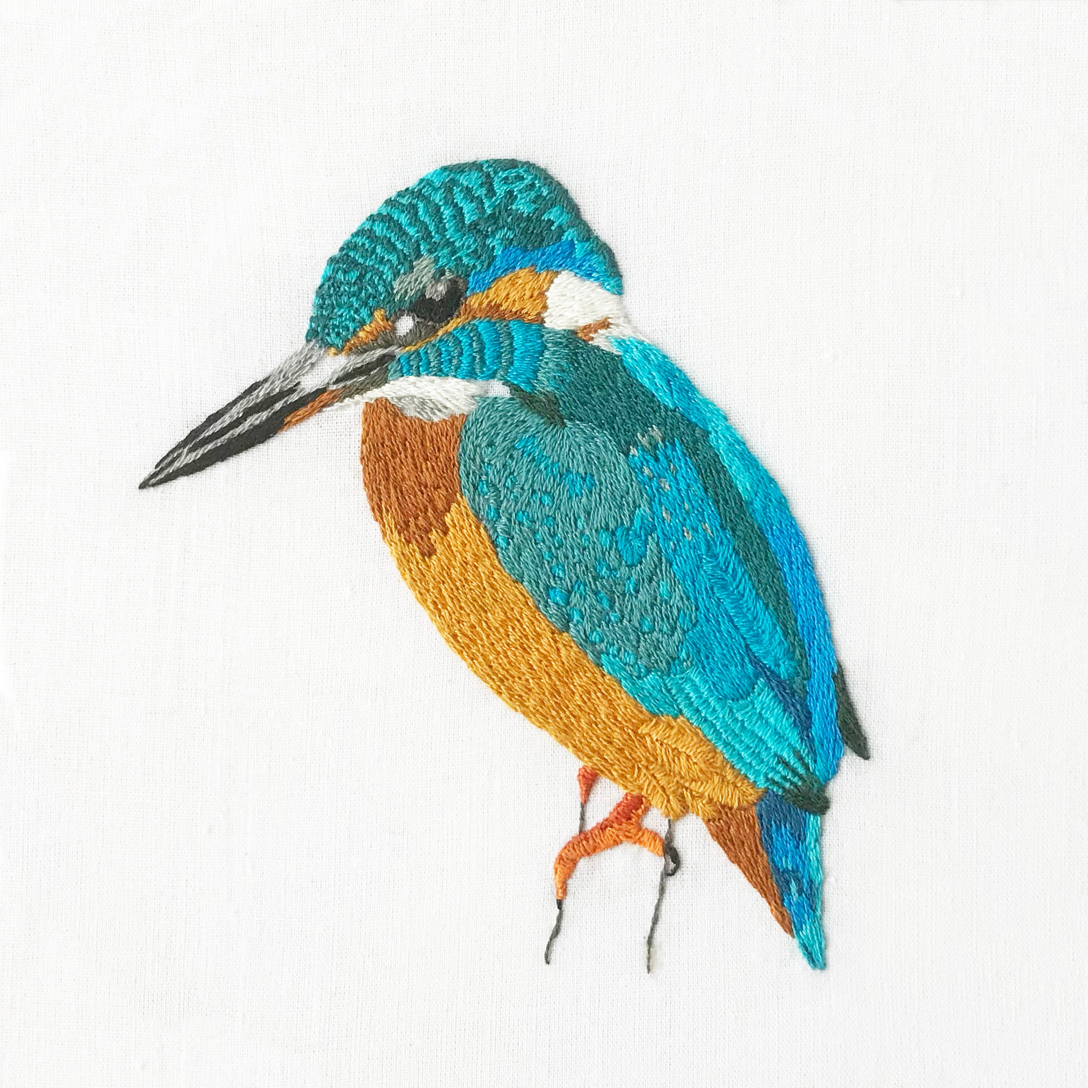 カワセミの刺繍パターンのダウンロード | 鳥の刺繍パターンの