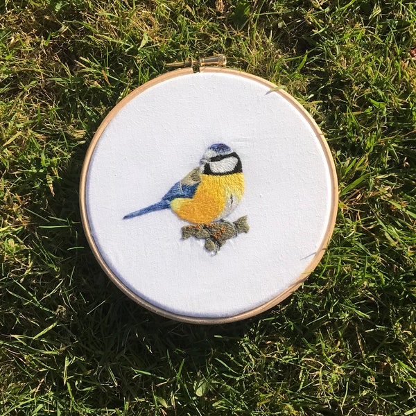 Bluetit Embroidery Pattern Download | Bird Embroidery Pattern | Blue Tit Embroidery Pattern | Bird Instant Download Pattern |  Bluetit