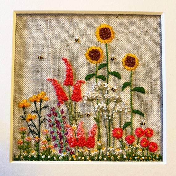 English Cottage Garden Complete Embroidery Kit Garden Etsy Canada