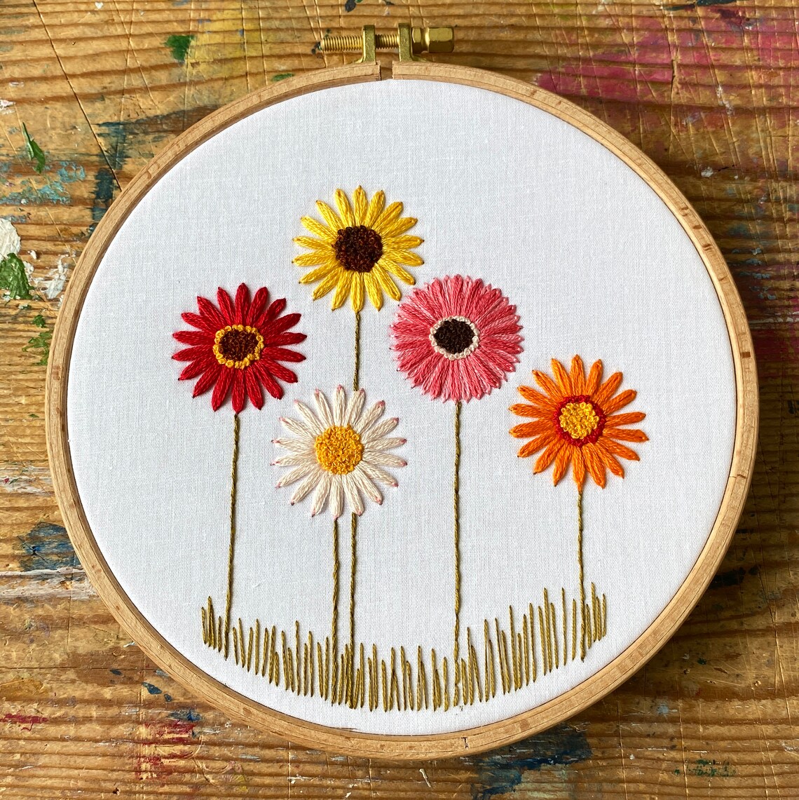 Beginners Flowers Embroidery Kit Beginners Embroidery Etsy