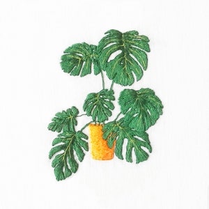 Monstera Deliciosa Embroidery Pattern Download | Swiss Cheese Plant Embroidery Pattern | Monstera Embroidery Download | Plant Embroidery