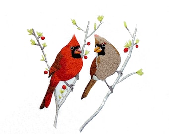 Northern Cardinals Embroidery Pattern: Bird Art (PDF Pattern)